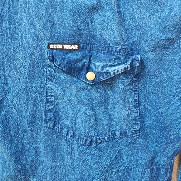 Honeykomb Stonewashed Denim 90s Rare Vintage Lightweight Jacket One Size… - Picture 2 of 5